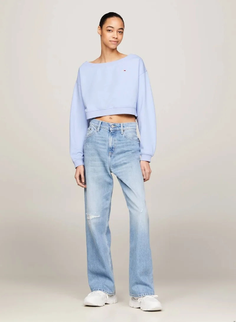 TOMMY JEANS Essential Boat Neck Cropped Jumper