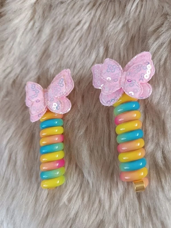 Efna Store Twisted Spring Sequined Butterfly Model Pasta Buckle (2 Pieces)