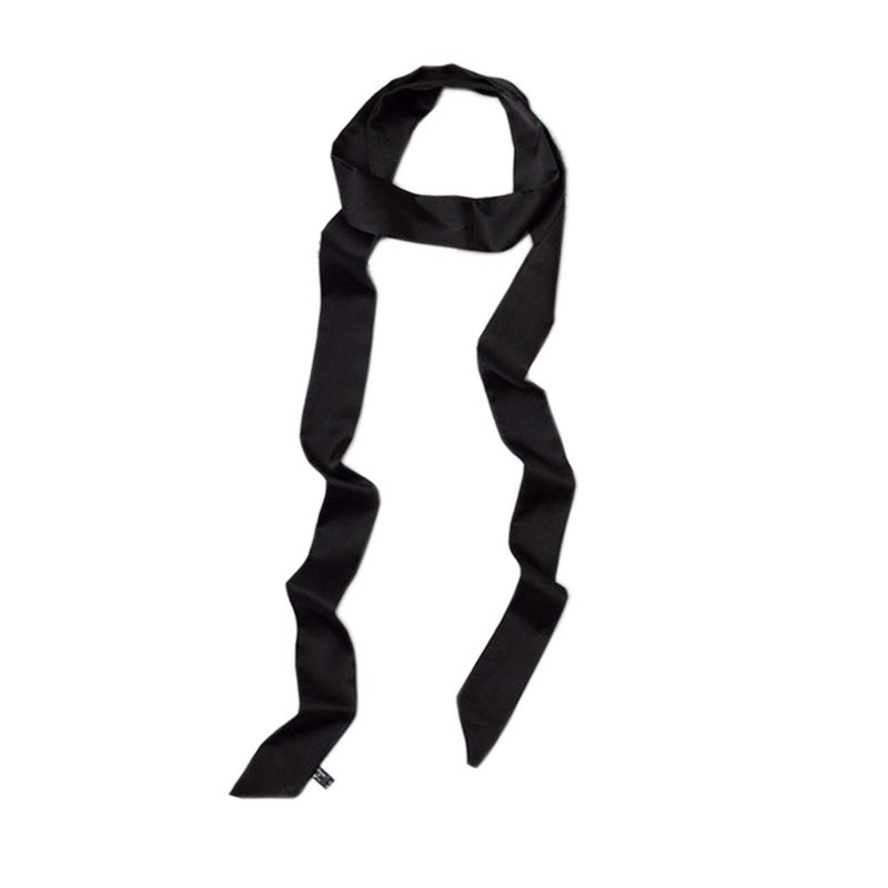 BOGZON Ribbon Scarf for Women Long Skinny Satin Belt Sash Necktie Neck Scarf ZWJ01, Black, Free Size - Image 1