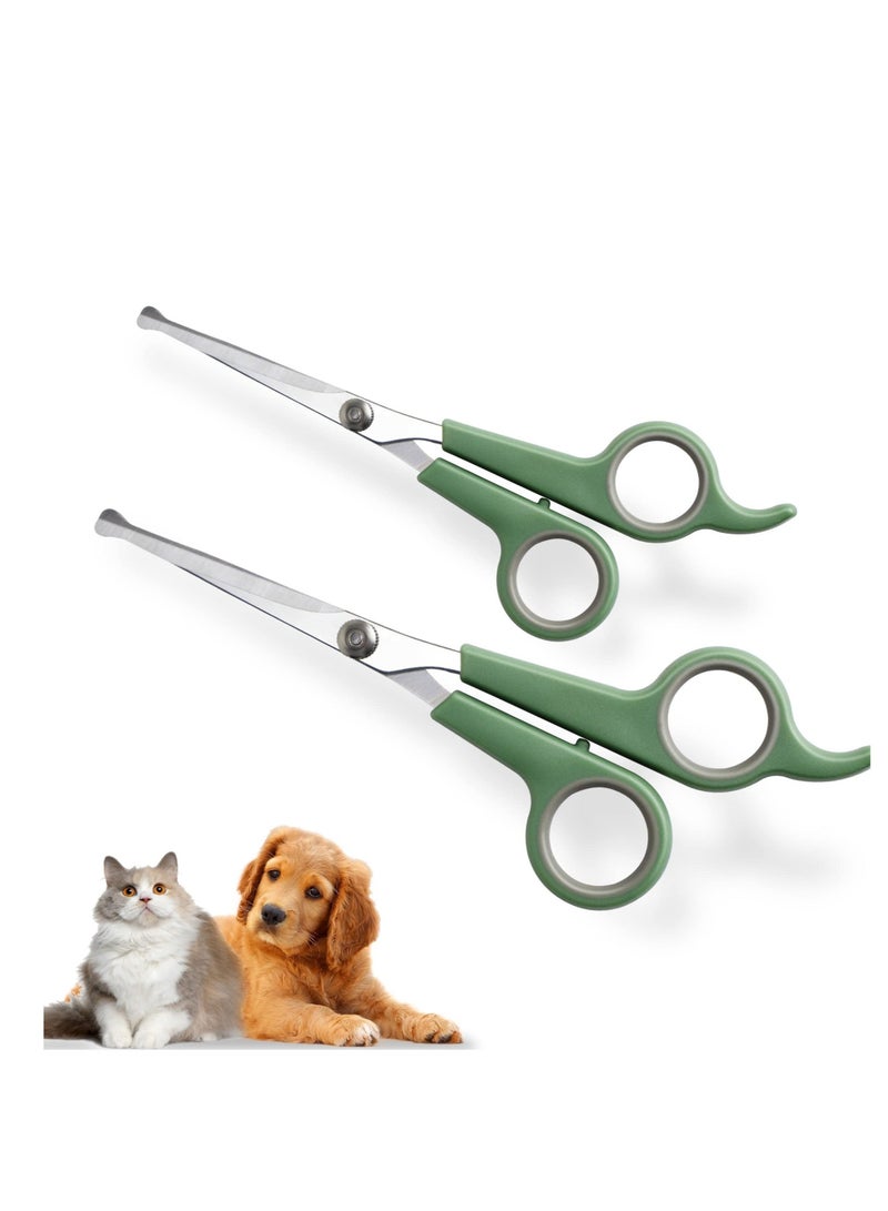 Excefore Dog Grooming Scissors with Safety Round Tip, 2 Pcs Pet Scissors, 2 Sizes 7.28inch and 6.5inch, Professional Grooming Scissor Stainless, Pet Grooming Scissors Round Head Design - Image 1