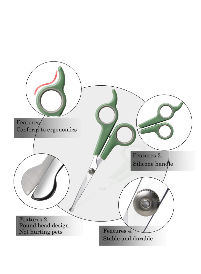 Excefore Dog Grooming Scissors with Safety Round Tip, 2 Pcs Pet Scissors, 2 Sizes 7.28inch and 6.5inch, Professional Grooming Scissor Stainless, Pet Grooming Scissors Round Head Design - Image 2