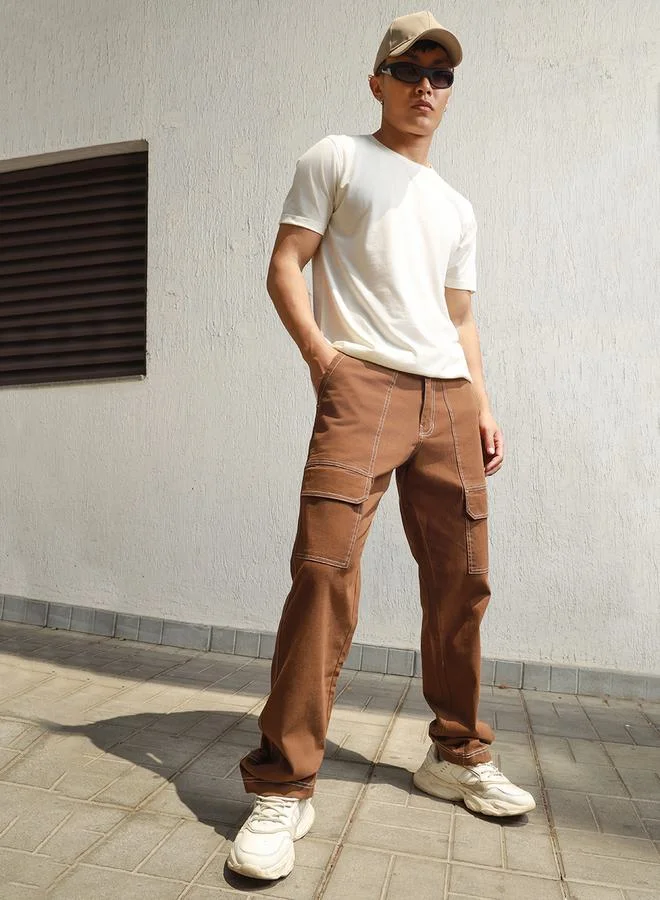 Hubberholme Straight Fit Front Flap Pocket Detail Pants by Styli