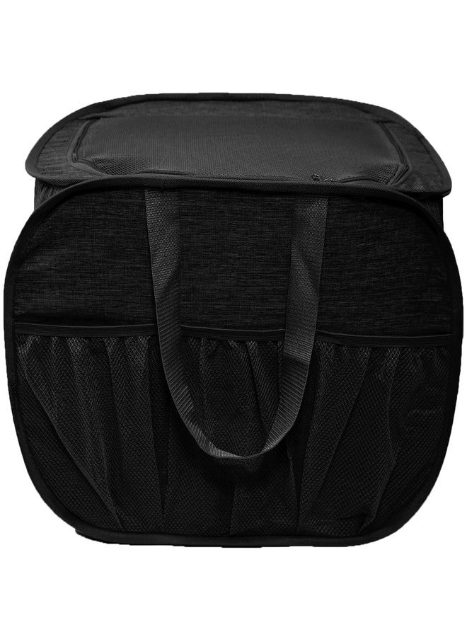 BATTOO Collapsible Laundry Baskets, Tear Proof Pop Up Laundry Hamper with Lid, Dual Handles Durable Foldable Laundry Basket, Easy to Carry Laundry Hamper for Home, Laundry Room, Bedroom, Dorm, Travel Black - Image 1