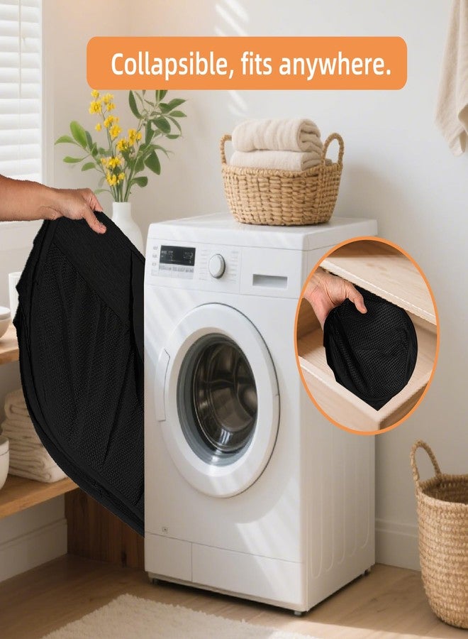 BATTOO Collapsible Laundry Baskets, Tear Proof Pop Up Laundry Hamper with Lid, Dual Handles Durable Foldable Laundry Basket, Easy to Carry Laundry Hamper for Home, Laundry Room, Bedroom, Dorm, Travel Black - Image 5