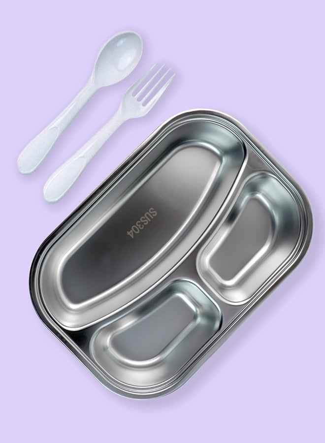 LITTLE SURPRISE BOX Little Surprise Box,3 Sections Purple Unicorn Stainless Steel Lunch Box For Kids - Image 5