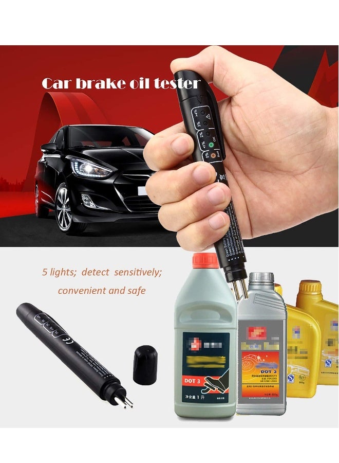 Brake Fluid Test Pen, Car Brake Fluid Inspection Tool Replacement Test Pen Test DOT3 DOT4 DOT5.1 ENV4 ENV6 Brake Fluid with 5 LED Indicator Hydraulic Oil and Water Analyzer Automatic Diagnostic Tester - Image 5