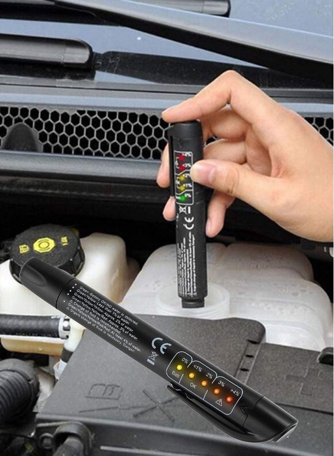 Brake Fluid Test Pen, Car Brake Fluid Inspection Tool Replacement Test Pen Test DOT3 DOT4 DOT5.1 ENV4 ENV6 Brake Fluid with 5 LED Indicator Hydraulic Oil and Water Analyzer Automatic Diagnostic Tester - Image 2
