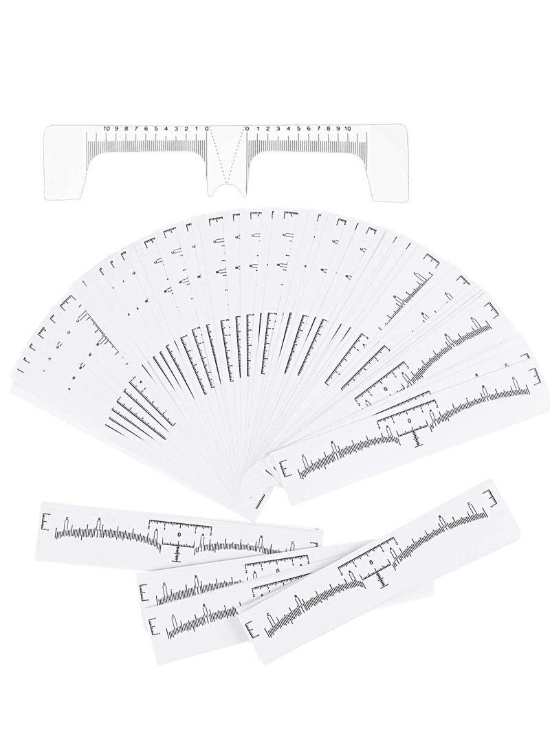 أوريتي 100 قطعة من ملصقات مسطرة الحواجب للاستخدام مرة واحدة - Image 1