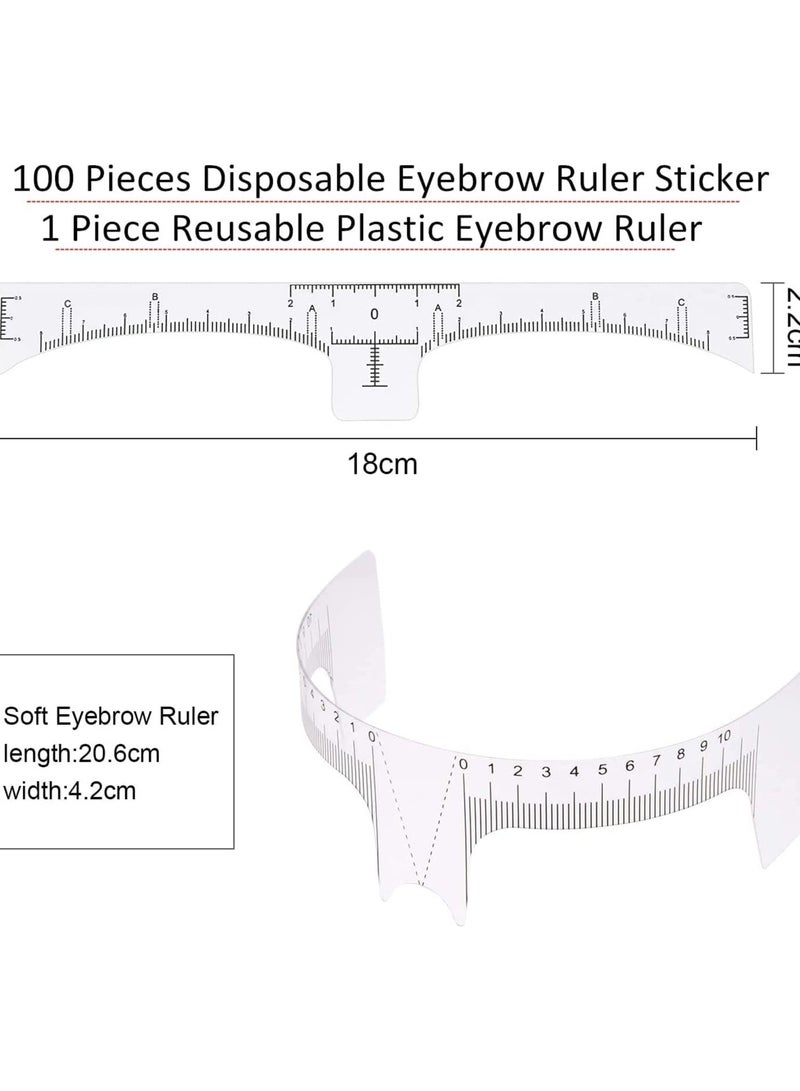 أوريتي 100 قطعة من ملصقات مسطرة الحواجب للاستخدام مرة واحدة - Image 4