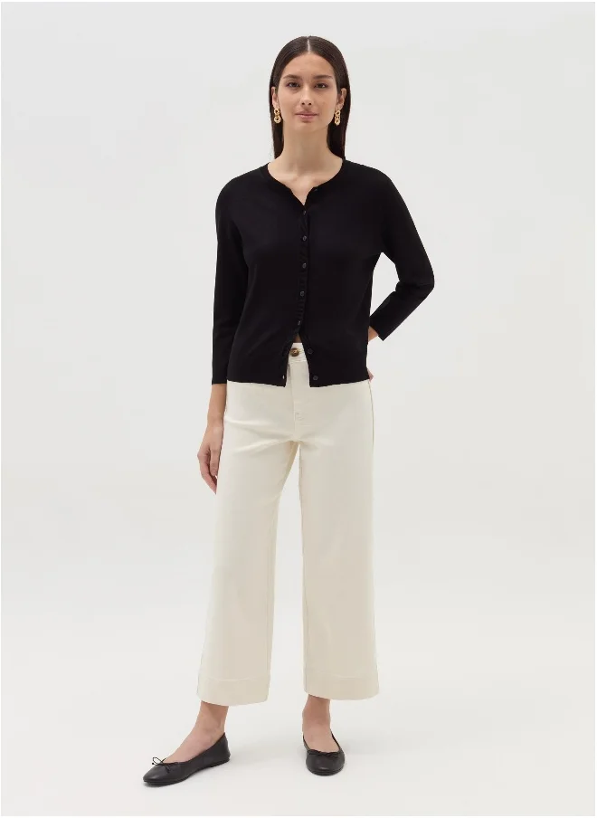او في اس Cardigan with three-quarter sleeves