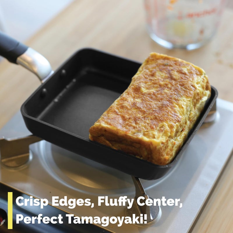 TECHEF - Tamagoyaki Japanese Omelette Pan/Egg Pan Skillet, PFOA-Free, Dishwasher Safe, Induction-Ready, Made in Korea (Black/Medium) - Image 2