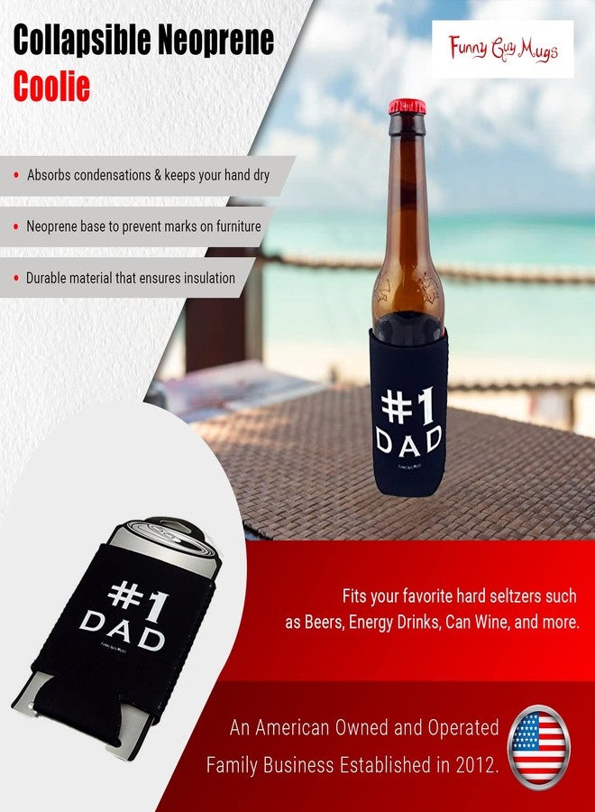 Funny Guy Mugs #1 Dad Collapsible Neoprene Can Coolie - Drink Cooler - Image 2