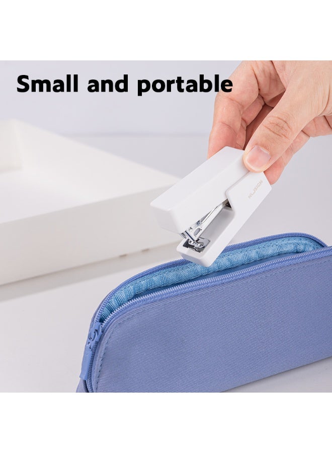 NUSIGN Mini Desktop Stapler with 830 Staples, 16 Sheet Capacity Manual Stapler for Students, Office & Home Use, White - Image 4