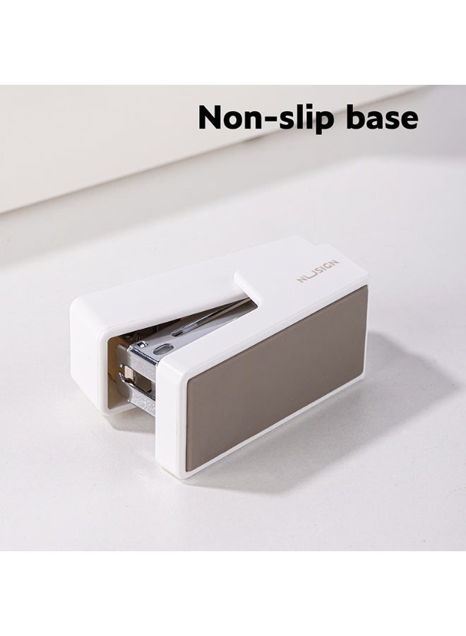 NUSIGN Mini Desktop Stapler with 830 Staples, 16 Sheet Capacity Manual Stapler for Students, Office & Home Use, White - Image 2