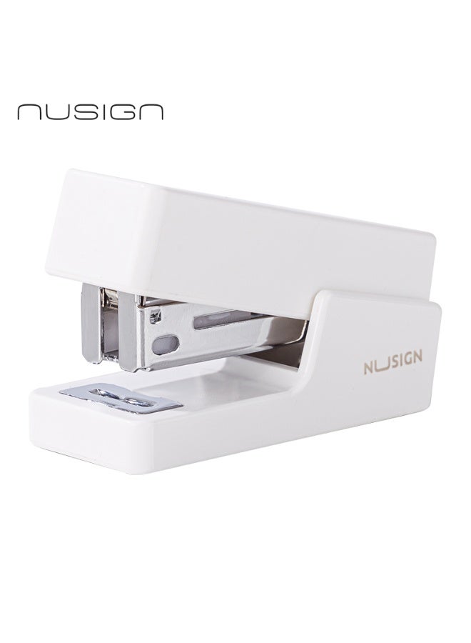 NUSIGN Mini Desktop Stapler with 830 Staples, 16 Sheet Capacity Manual Stapler for Students, Office & Home Use, White - Image 5