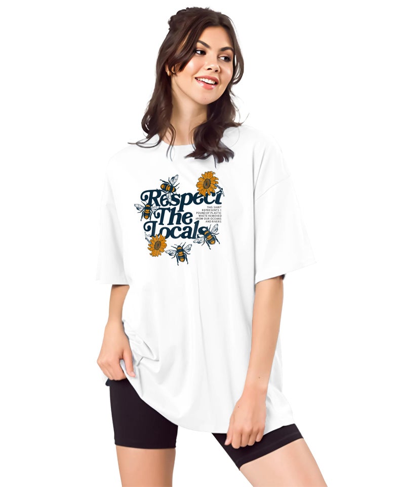 SHODOX® Bio-Washed Anti Bacterial 100% Pure Cotton Women’s Oversized Aesthetic Premium Printed T-Shirt | Cozy Soft, Less Wrinkles Loose Fit, Drop Shoulder, Korean Baggy Style Tees for Girls - Image 1
