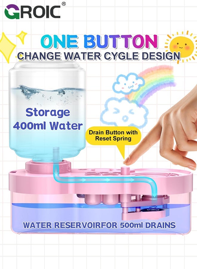 GROIC Paint Brush Cleaner Tool, Brush Rinser Cup, Water Circulation, Art Supplies for Acrylic,Watercolor and Water Based, Creative Gift for Adult Artist Beginners Kids - Pink - Image 2