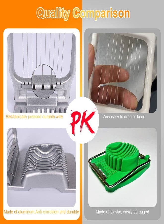 Codoule Egg Slicer for Hard Boiled Eggs Egg Cutter Strawberry Slicer Heavy Duty Aluminium Slicer Stainless Steel Wire Multipurpose Egg Slicer Dicer for Soft Fruit Mushroom,Egg Slicer - Image 4