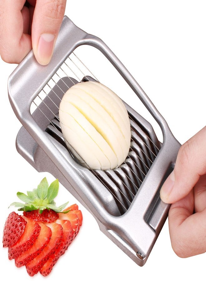 Codoule Egg Slicer for Hard Boiled Eggs Egg Cutter Strawberry Slicer Heavy Duty Aluminium Slicer Stainless Steel Wire Multipurpose Egg Slicer Dicer for Soft Fruit Mushroom,Egg Slicer - Image 1