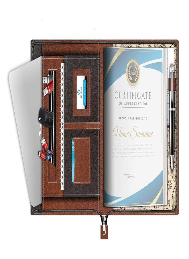 Alusters Multipurpose Leather Professional File Folders for Certificates,Documents Holder,Document Bag,Portfolio,Executive File A4Size Documents Holder with 20 Leafs for Men and Women,(Pack of 1) - Image 2