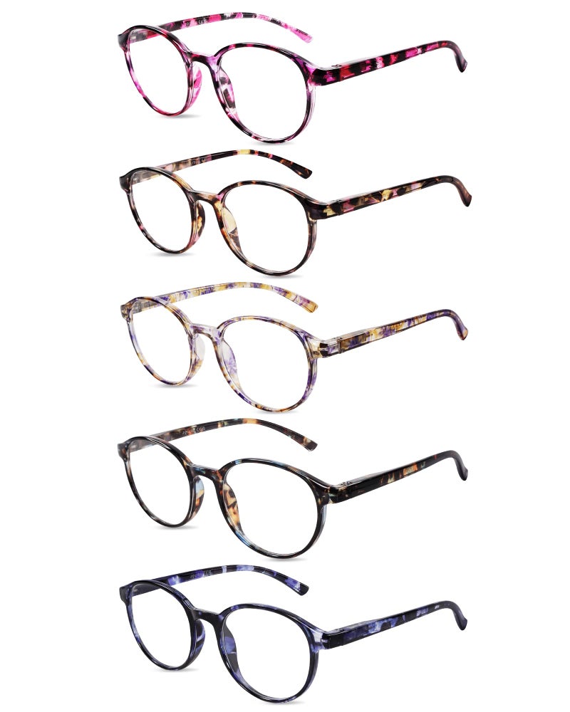 JOLISU 5 Pack Reading Glasses for Women&Men, Blue Light Blocking Readers with Spring Hinge, Lightweight Multipack Readers for Reading (2.00) - Image 1