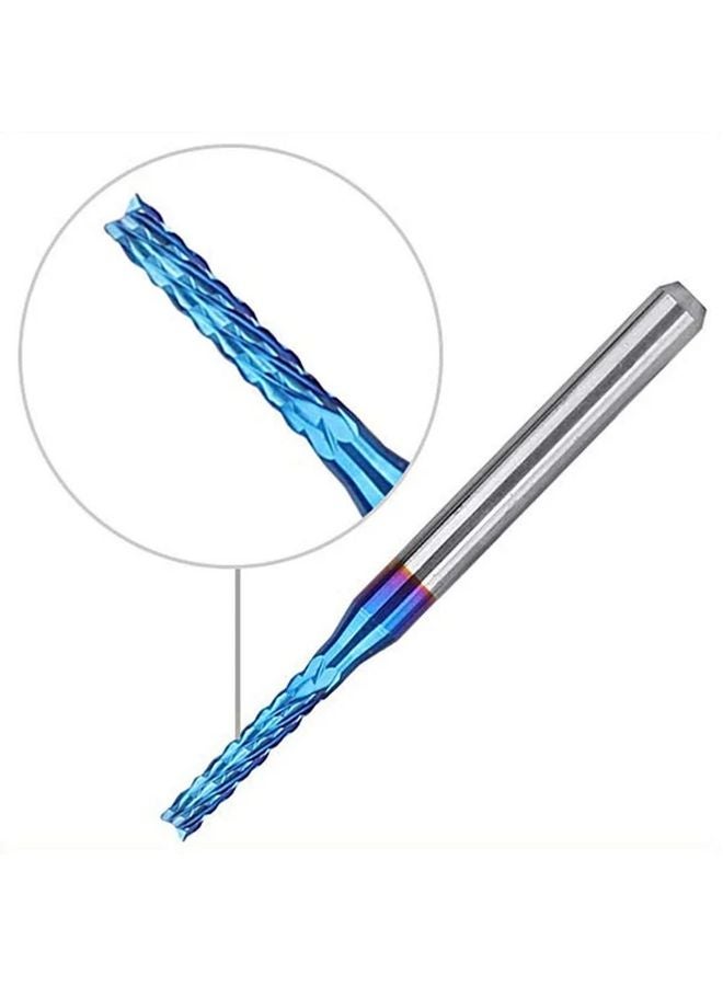 10Pcs Blue Coated Tungsten Steel CNC Router Bits 1 2MM End Mills Cutter - Image 5