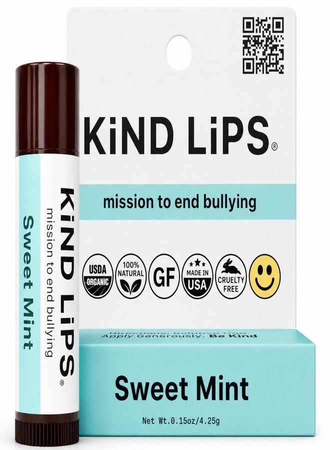 Kind Lips Sweet Mint Organic Lip Balm - Cooling Peppermint Lip Care, Natural Beeswax Moisturizing Lip Balm for Dry, Chapped Lips (Single Pack) - Image 1