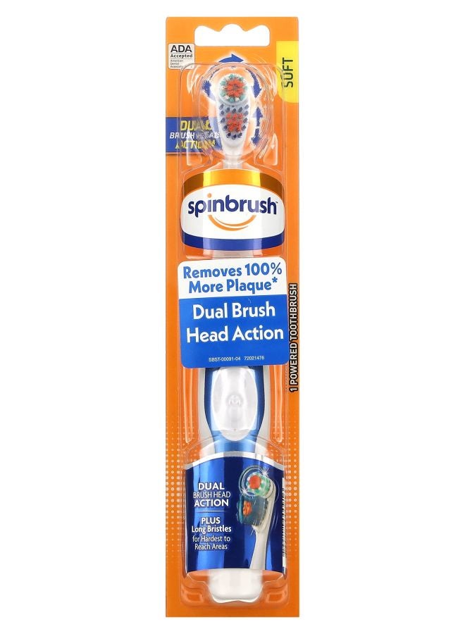 Dual Brush Action Head Powered Toothbrush Soft 1 Toothbrush