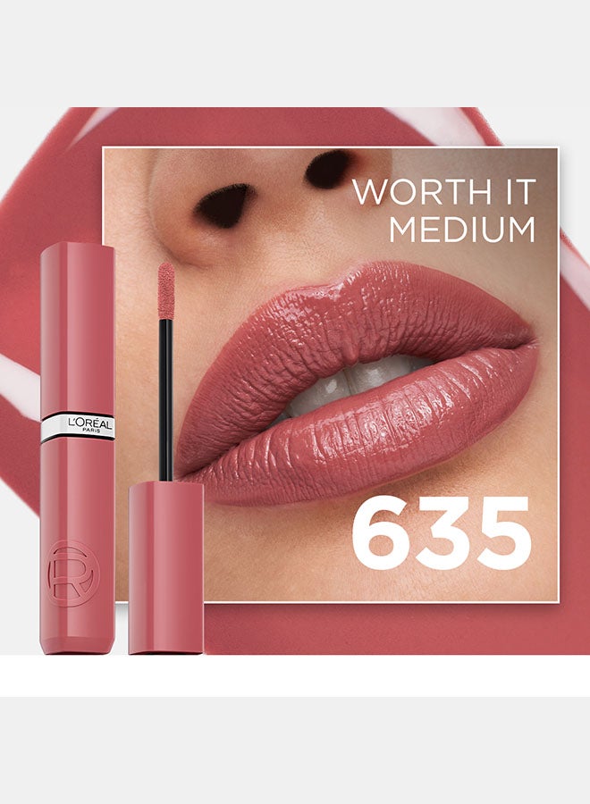 لوريال باريس إنفاليبل لاك ريزستانس أحمر شفاه سائل - 635 وورث إت ميديوم - Image 2