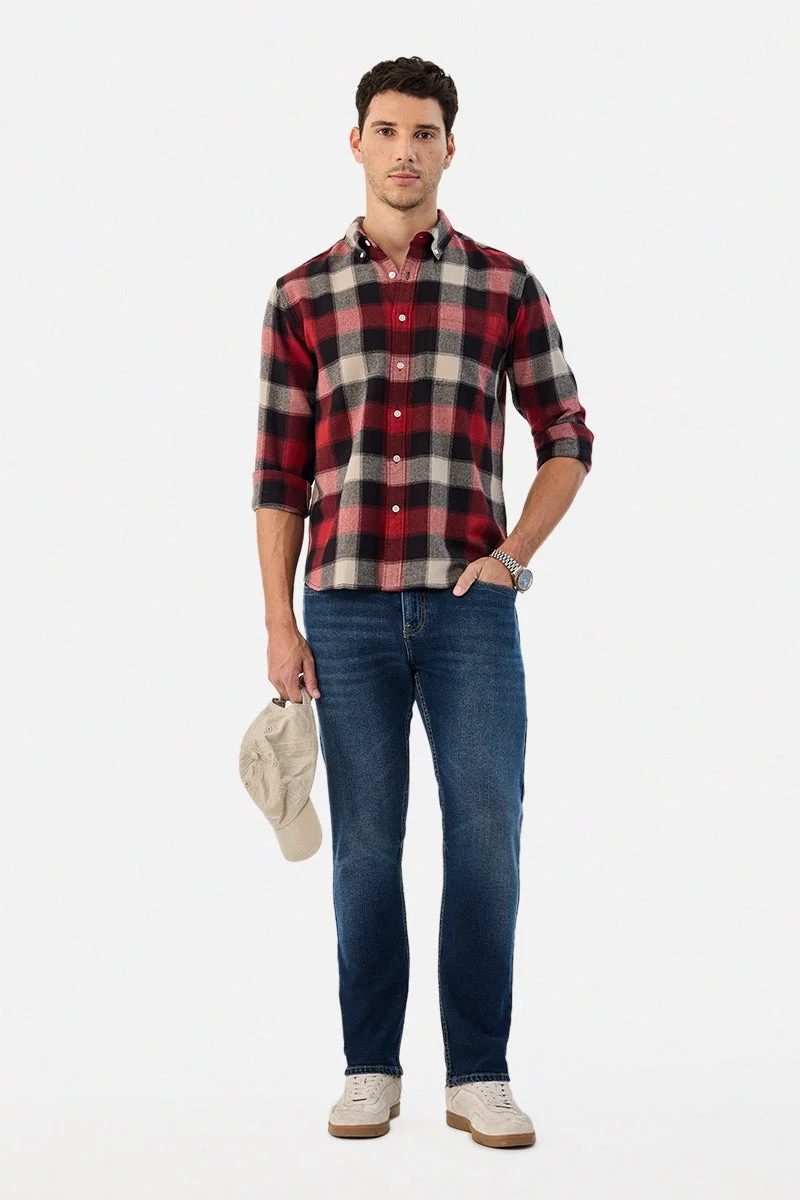 سنيتش 100% Cotton Regular Fit Checks Shirt