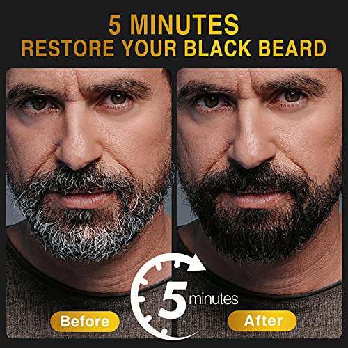 MISICH Black Beard Dye for Men - Instant Coloring, Darkening Sideburns, Mustache, and Facial Hair Grooming (10 Pack) - Image 2