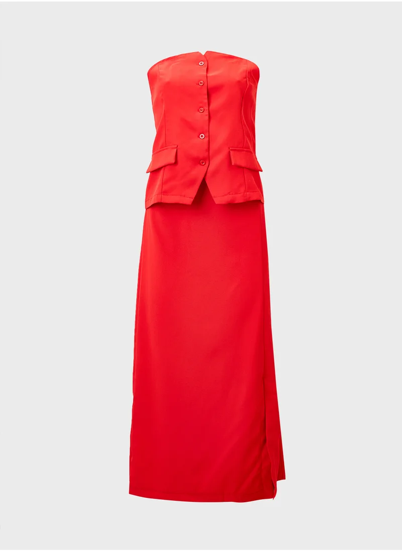 ELLA Bandeau Vest & Skirt Set