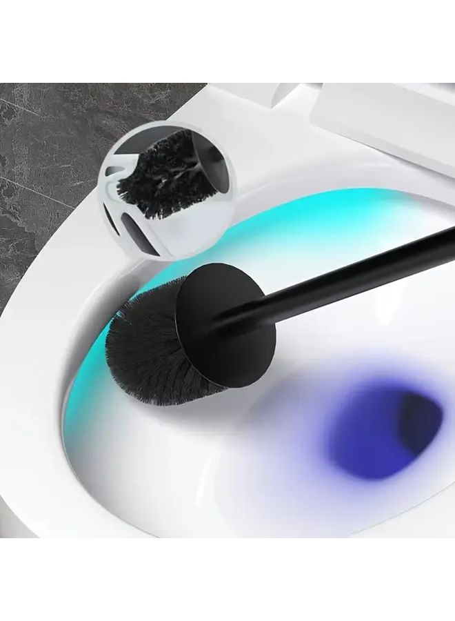 Stainless Steel Silvery Toilet Brush With Storage Box For Hard To Reach Corners - Image 1