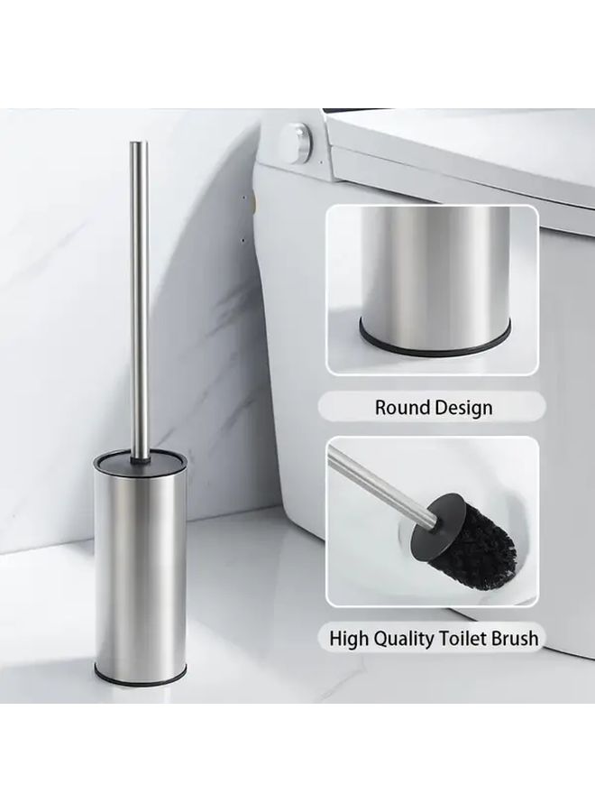 Stainless Steel Silvery Toilet Brush With Storage Box For Hard To Reach Corners - Image 5