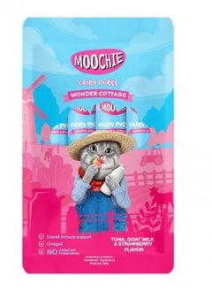 MOOCHIE Mochi Tuna Goat Milk Flavor Creamy Cat Treats with Grams 15x5g 