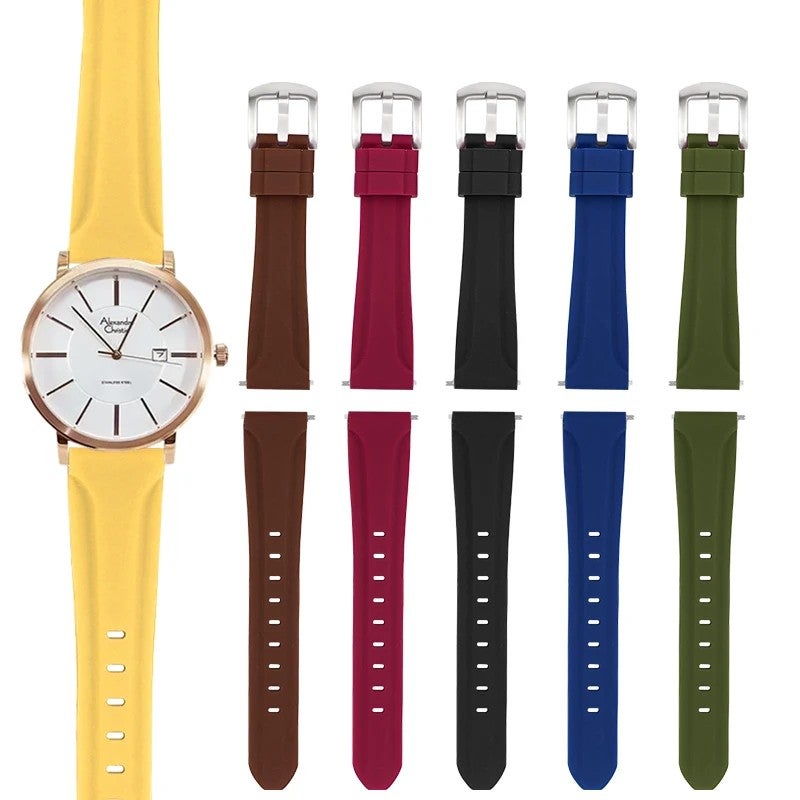Bluejw New Arrival Slim Breathable Rubber Watch Band with Quick Release Stainless Steel Clasp – Waterproof Replacement Strap for Dive Watches and Smart Watches - Image 2