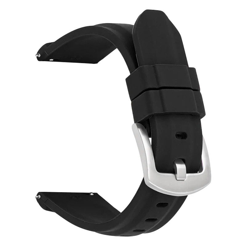 Bluejw New Arrival Slim Breathable Rubber Watch Band with Quick Release Stainless Steel Clasp – Waterproof Replacement Strap for Dive Watches and Smart Watches - Image 1