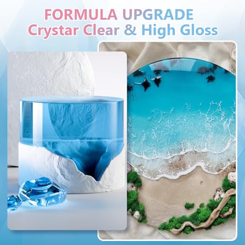 KISREL Epoxy Resin 1Gallon - Crystal Clear Epoxy Resin Kit - No Yellowing No Bubble Art Resins Casting for Art Crafts, Jewelry Making, Wood & Molds(1/2 Gallon x 2) - Image 2