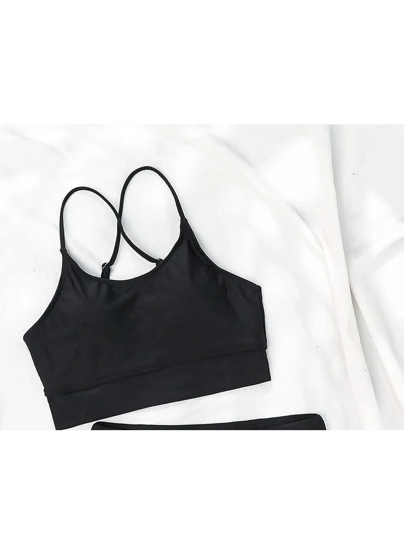 Angelsin Cross Back Stylish Tankini Bikini Top