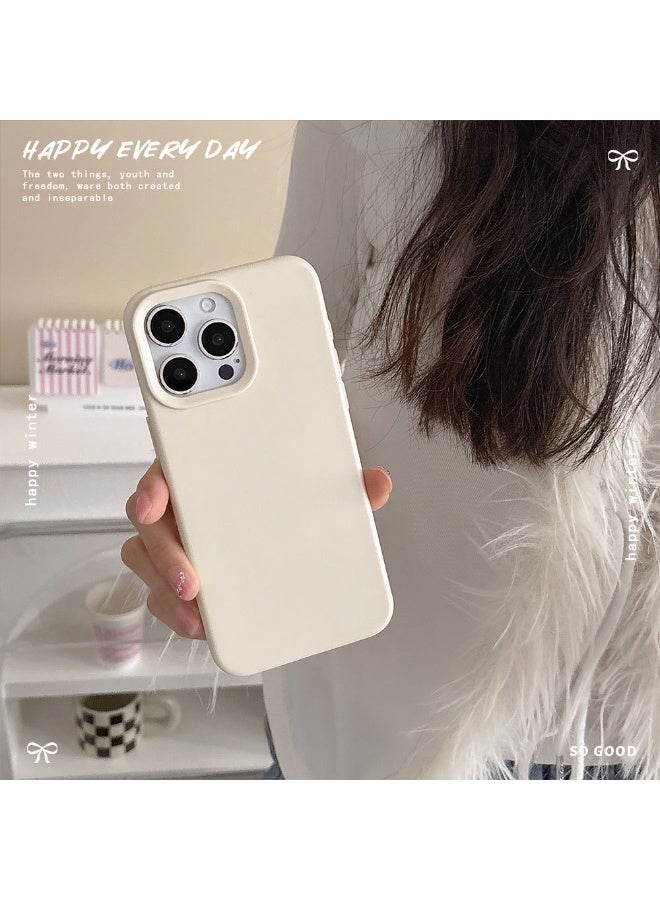 Simple Solid Skin Feeling Protective TPU Case Cover For iPhone 14 Plus, Cheese White