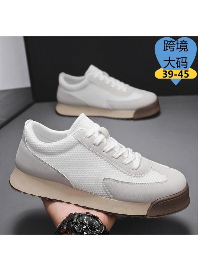 Men's Shoes Summer  New Versatile Breathable Mesh Sneakers Sports Casual Lightweight Work White German Training Trendy Shoes