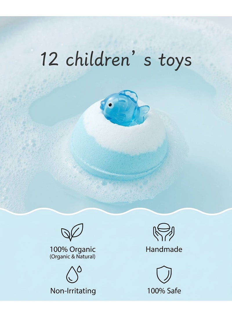 AceLuste 12-Piece Bath Bombs Gift Set for Kids with Surprise Inside, Kids Bath Bombs Gift Set with Marine Animal Toys Bath Toys Inside, Organic & Natural Handmade Exploding Bath Salt Balls, Surprise Gift for Kids Boys and Girls, Children's Day, Birthday, Kid's Party Gift Ideas, Natural Safe Material Non-Toxic - Image 5