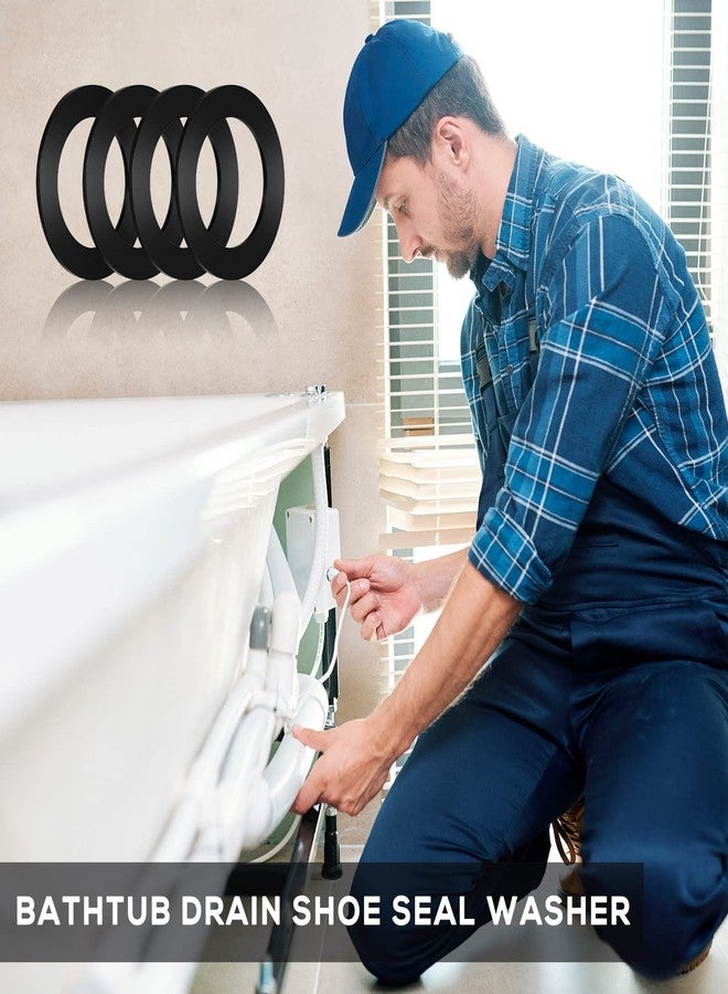 Fabbay 4 Pcs 1-3/4-Inch by 2-5/8-Inch Rubber Gasket for Tub Drain Shoe Tub Overflow Gasket Silicone Bathtub Drains Seal - Image 5