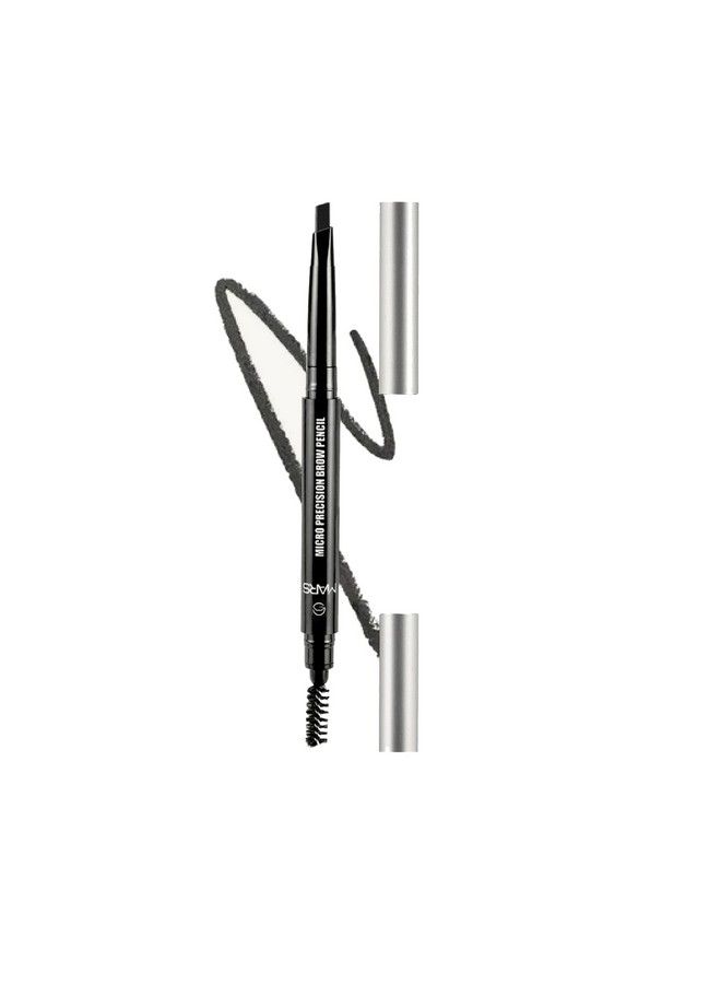 Mars Micro Precision Brow Pencil With Spoolie ; Retractable & Easy Glide ; Long Lasting & Natural Finish (0.4 G) (Black)  - Image 2