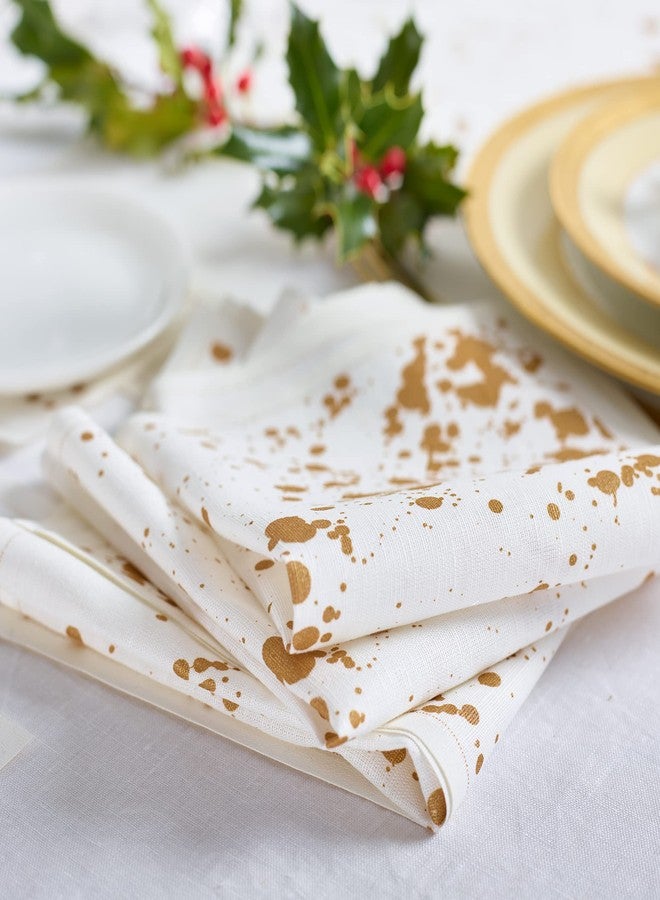 MY DRAP Linen Printed Luncheon Napkin - 8.0 x 8.0 in - 12 units per roll - Golden Splash - Image 3