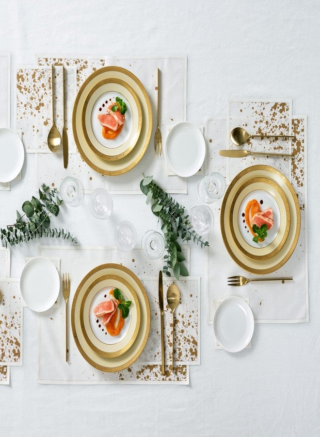 MY DRAP Linen Printed Luncheon Napkin - 8.0 x 8.0 in - 12 units per roll - Golden Splash - Image 5