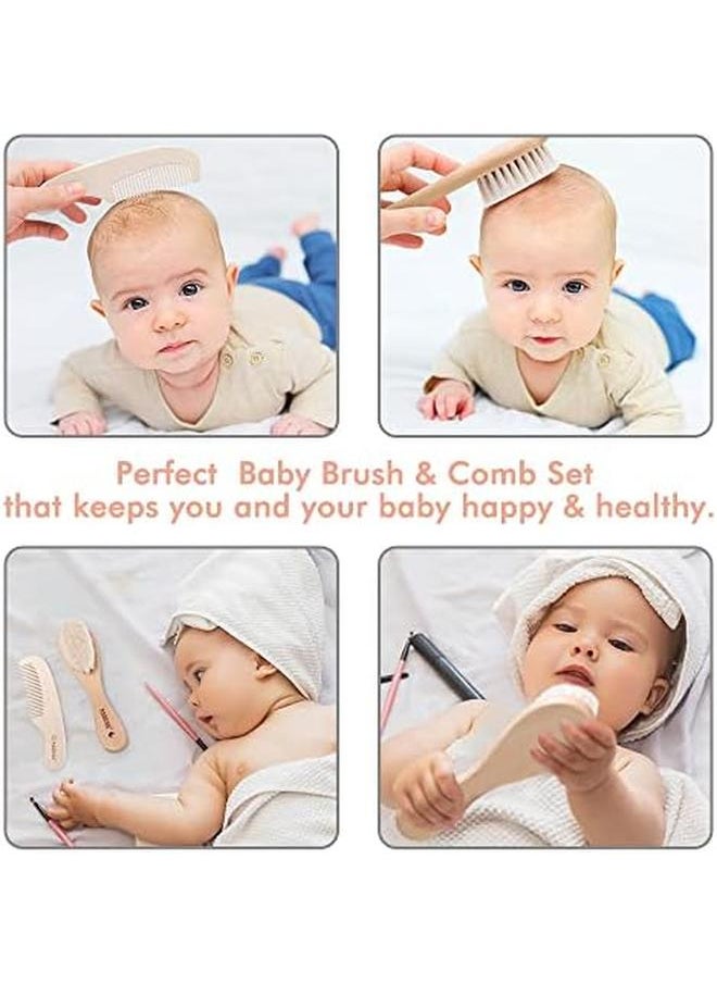 haakaa Goat Wool Baby Hair Brush And Comb Set 2 Pieces  - Image 4