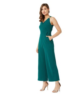 Miss Chase Miss Chase Women's Green Solid Wrap Jumpsuit(MCAW19D08-48-48-06,Green,X-Large)  - Image 3