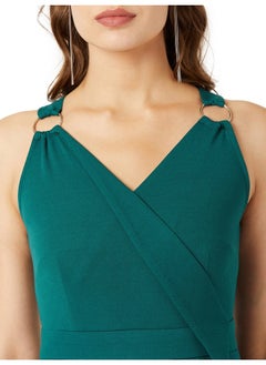 Miss Chase Miss Chase Women's Green Solid Wrap Jumpsuit(MCAW19D08-48-48-06,Green,X-Large)  - Image 5