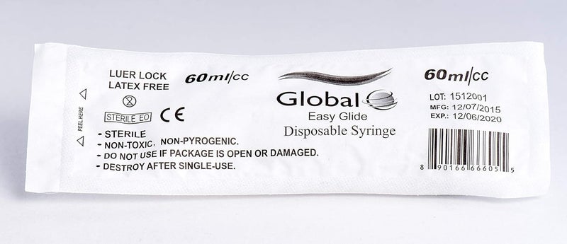 Easy Glide 60ML Syringe Only with Luer Lock Tip  50 Syringes Without a Needle by Easy Glide  Great for Medicine Feeding Tubes and Home Care - Image 4